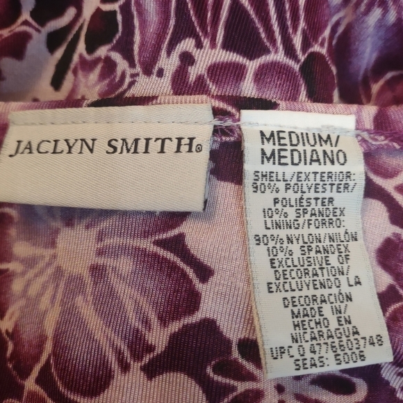 Jaclyn Smith Womans Size Medium Long Sleeve Blouse Purple Double Layer Look - Picture 6 of 6